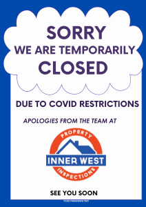 Purple White Sorry We Are Closed Poster